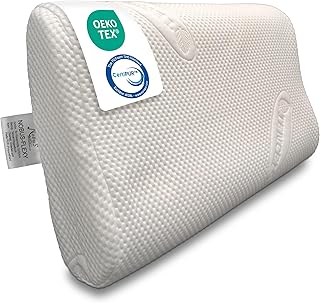 Nackenstützkissen orthopädisch höhenverstellbar 50x30 cm, ergonomisches Nackenkissen gegen Nackenschmerzen, atmungsaktives Tencel Kissen waschbar, für Seiten Rücken Bauchschläfer