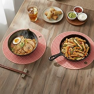 Silicone Trivet Mats-2 Pcs Heat Resistant Honeycomb Trivet,Multipurpose Non-Slip Pot Holder,Pads Coaster,for Kitchen Pans