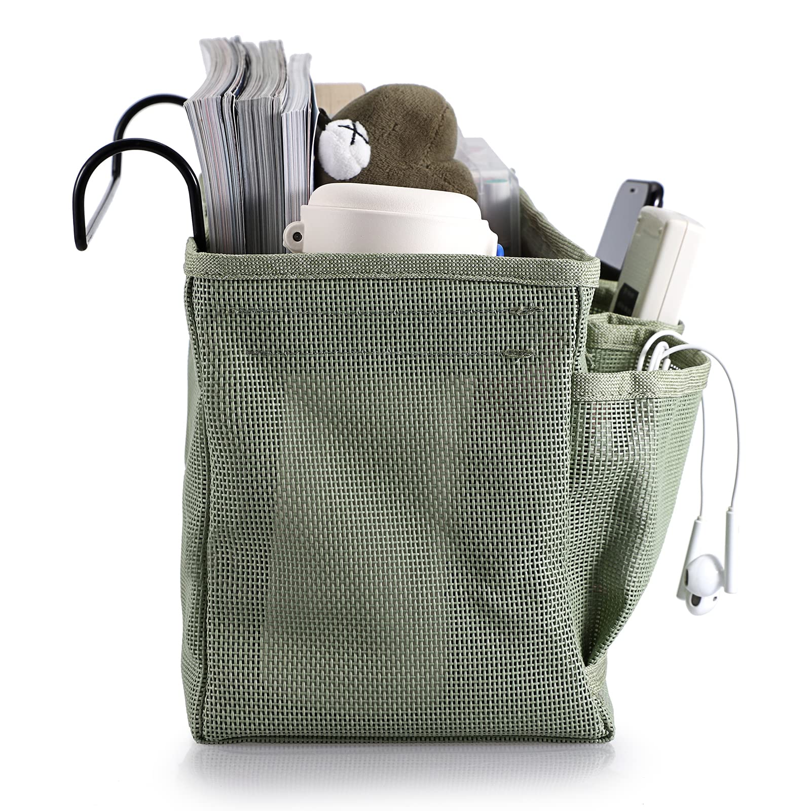 IGNPION Caddy de rangement en filet à suspendre au chevet, poches pour lit, paniers pour dortoir, organisateur de lit, sac de rangement polyvalent à suspendre pour la maison, le bureau, l’école, le