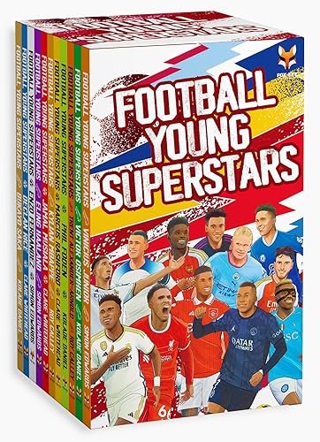 Football Young Superstars 12 Books Box Set:(Jude Bellingham, Marcus Rashford, Phil Foden, Bukayo Saka, Kylian Mbappe, Erling Haaland)