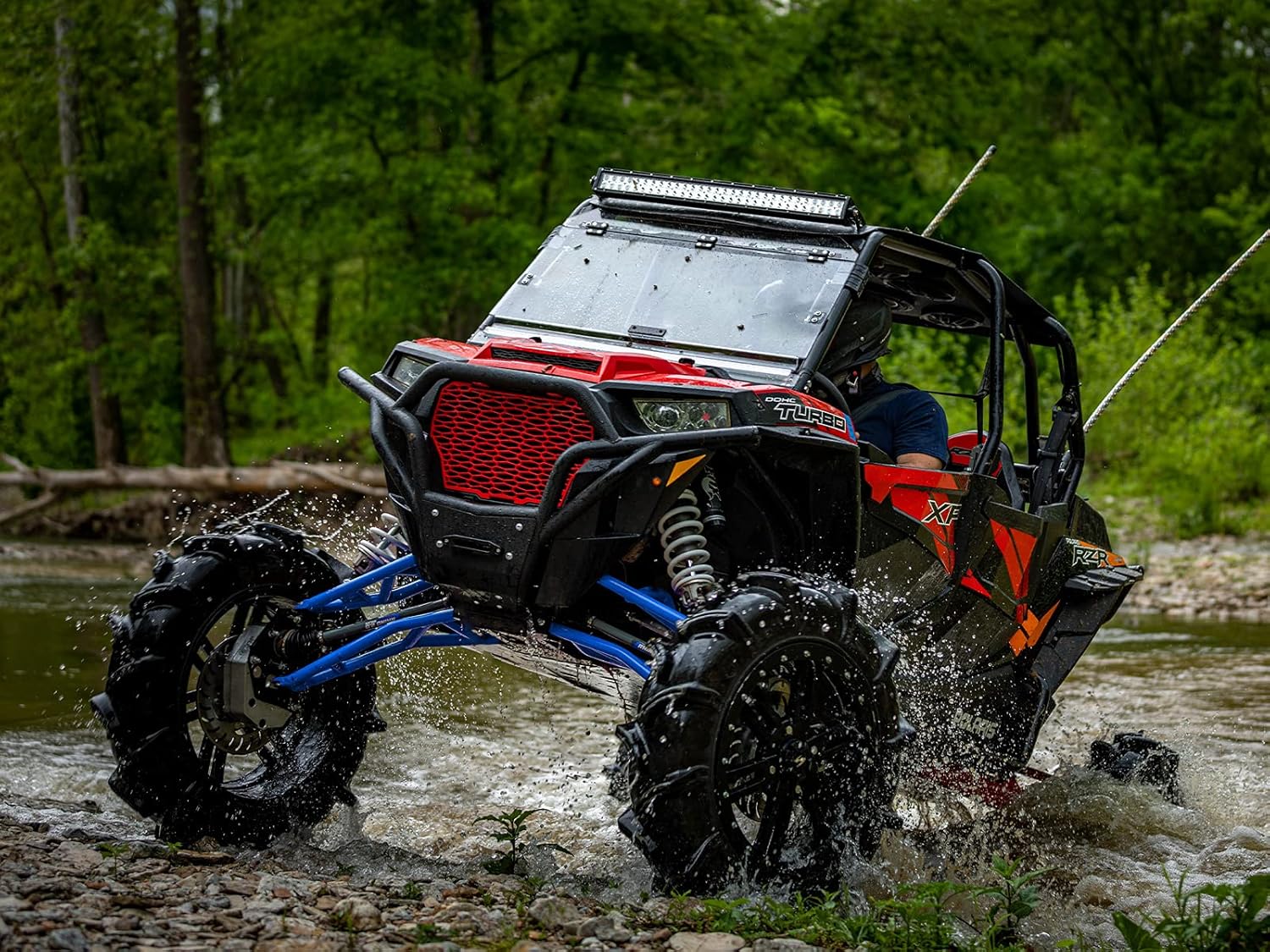 SuperATV (2) Upper High Clearance A Arms for 2014+ Polaris RZR XP 1000 / XP 4 1000 | Non-Adjustable | Voodoo/Velocity Blue | Heavy-Duty 4340 Chromoly Steel | 1.25” Tubing 25% larger Than Stock