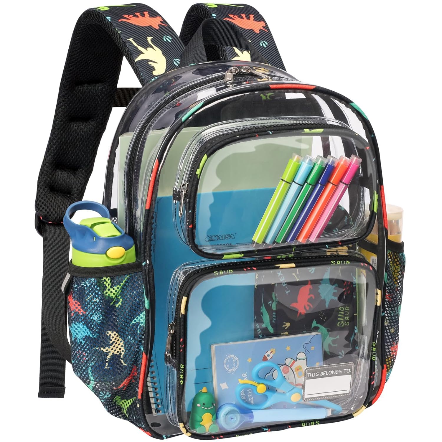 Bagseri Clear Backpack for Boys - 15 Inch Heavy Duty Kids Clear Bookbag for Kindergarten to Grade 2