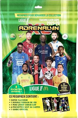 Panini ADRENALYN Ligue 1 McDonald’s 2025-2026 Trading Cards Game Pack de démarrage (classeur + 4 Pochettes)