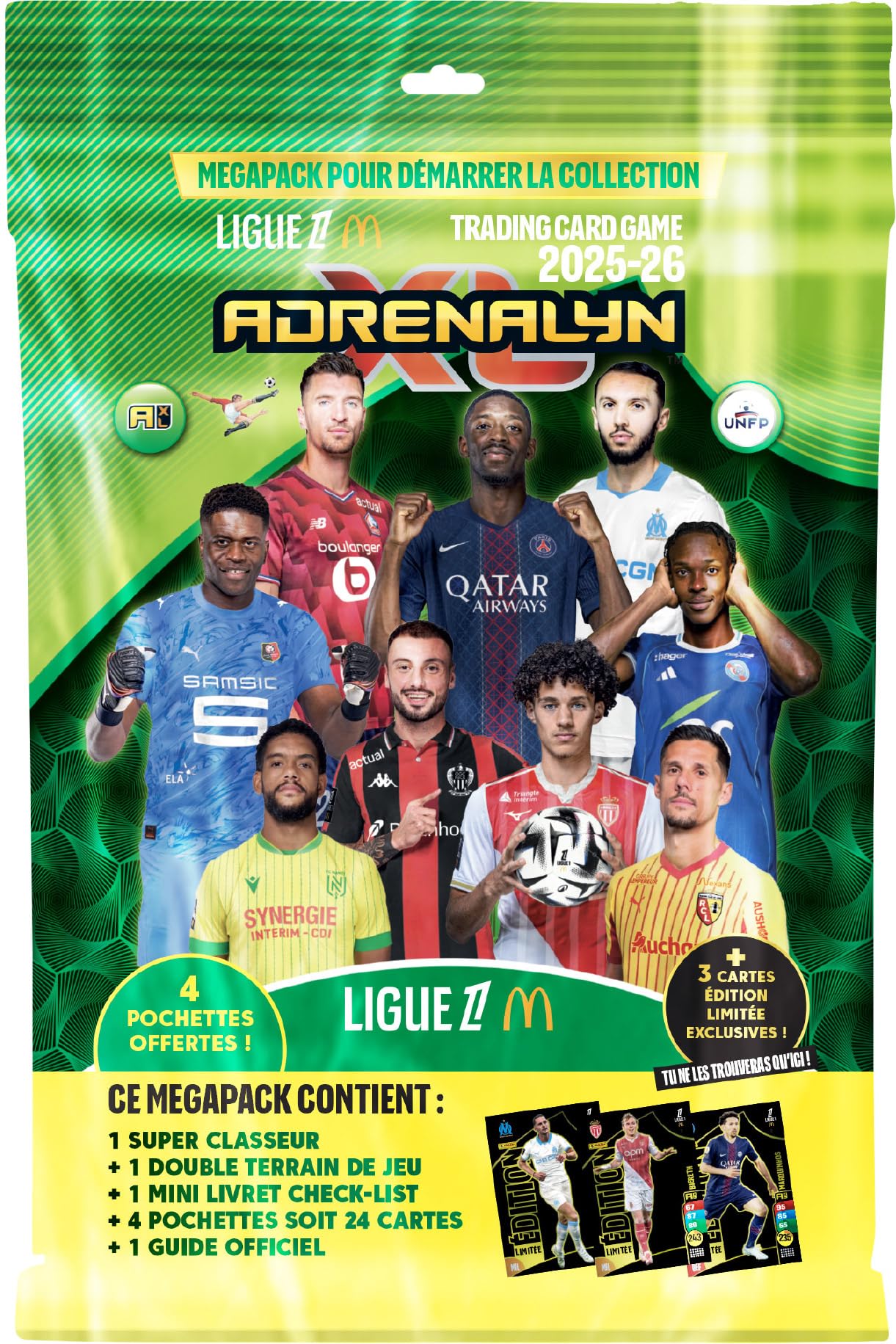 Panini ADRENALYN Ligue 1 McDonald's 2025-​2026 Trading Cards Game Pack de démarrage (classeur + 4 Pochettes)
