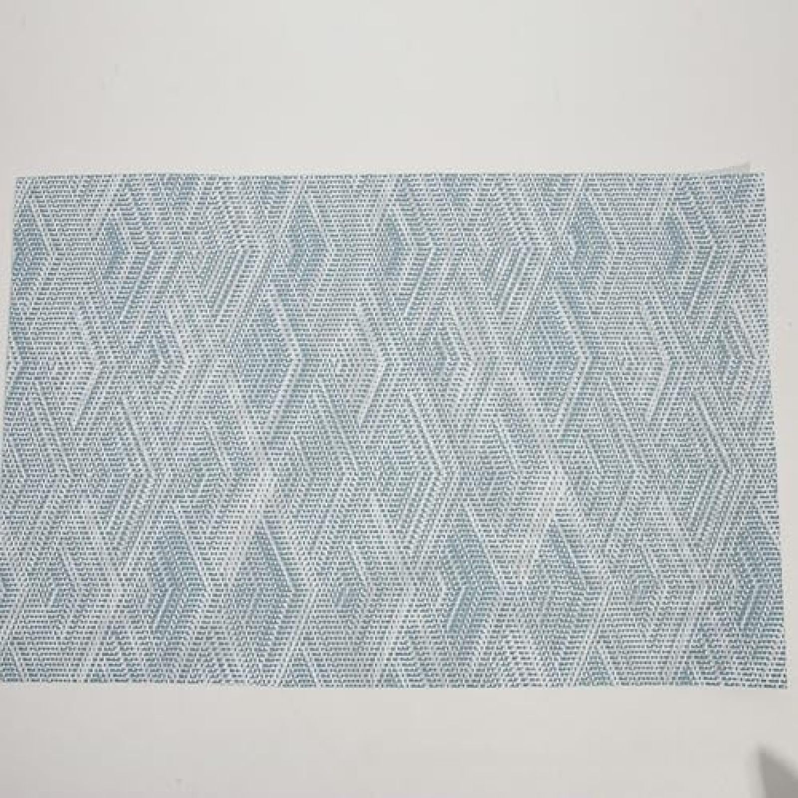 Set de table motif losange lavable en PVC gris bleu 45x30 antidérapant résistant chaud