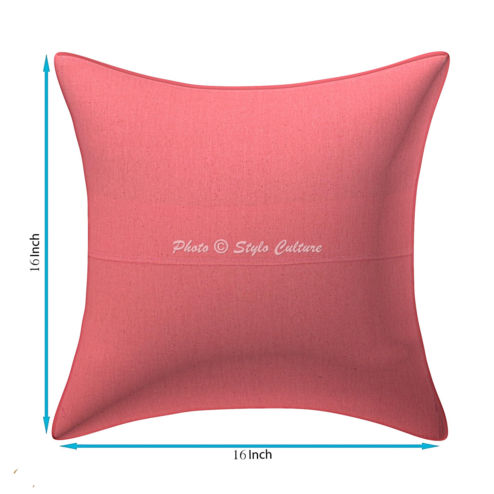Ethnisch Dekorativ Baumwolle Couch Kissenbezüge 40x40 cm Baby Pink Dekokissen Vintage Patchwork Schlafzimmer Sofa Kissen Bezüge Abstrakt Quadrat Umschlagverschluss Kissenhullen - 5 STK.