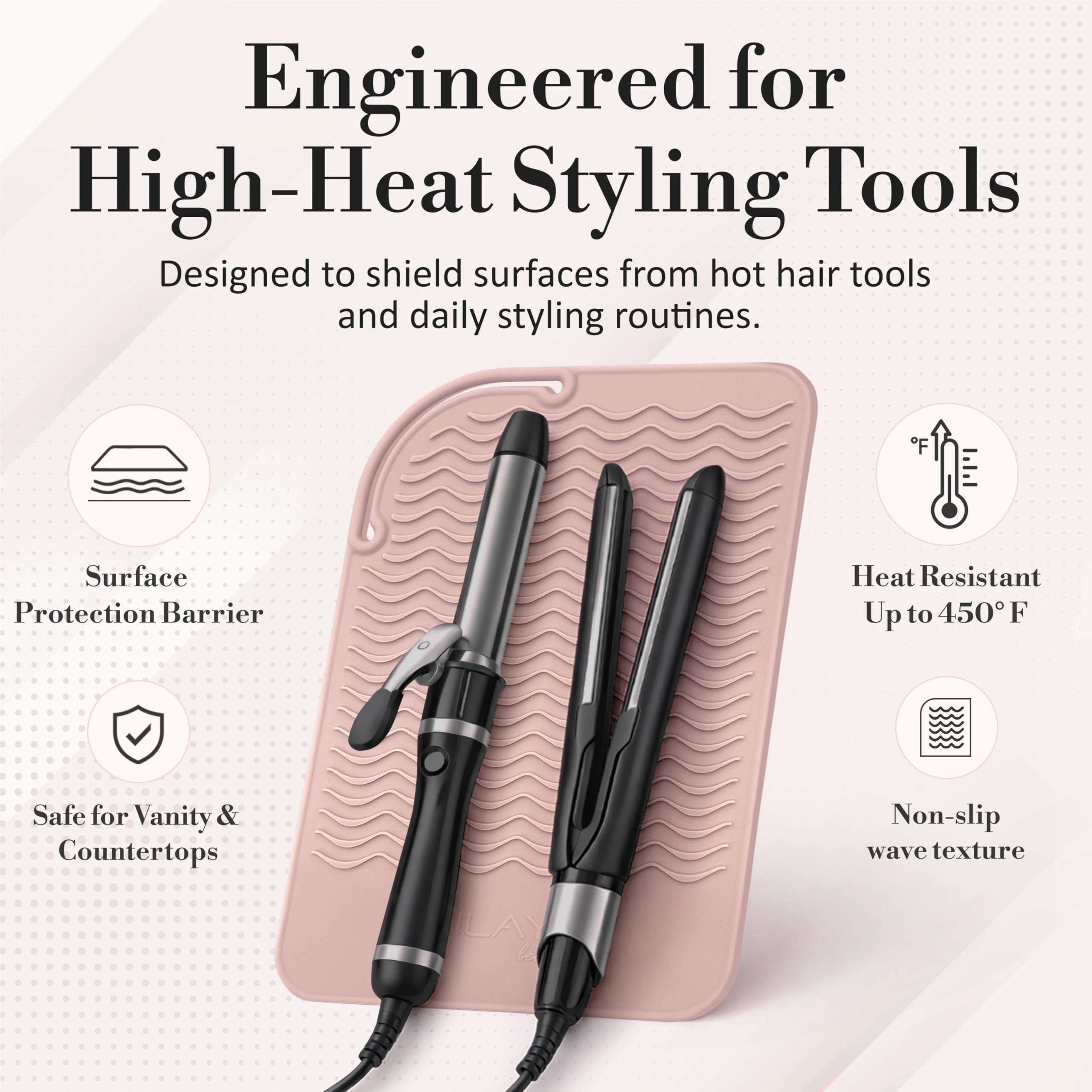 Esterilla profesional grande de silicona resistente al calor para todas las planchas de cabello, rizador, almohadilla alisadora, plancha para cabello plano, herramientas para el cabello,