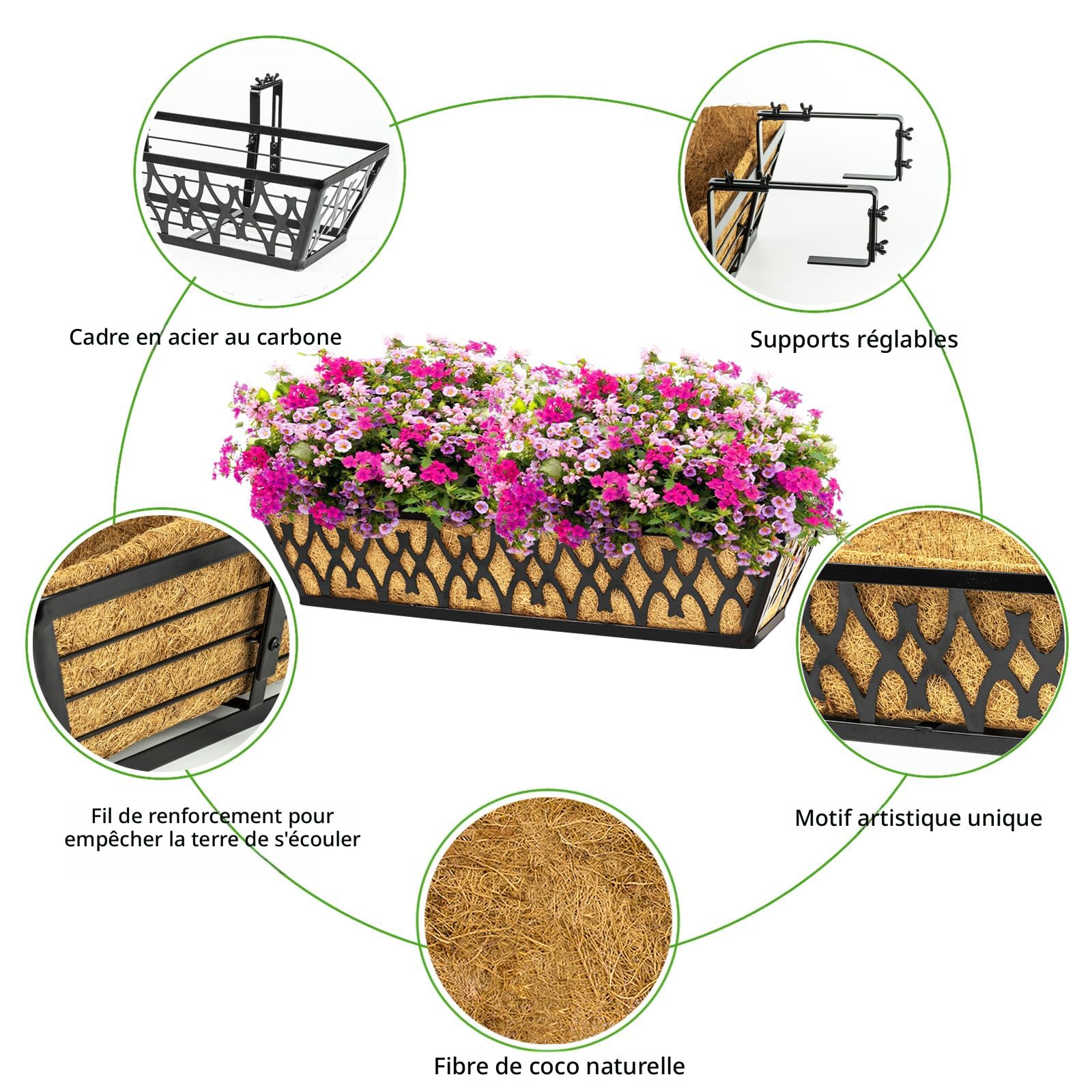 Lot De 3 Supports à Plantes En Métal, 3 Tailles Différentes