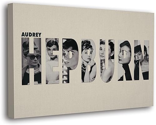 SpiritualHands Audrey Hepburn - Póster de arte de pared enmarcado, póster de arte de pared de Haus and Hues, decoración de pared de moda, arte de