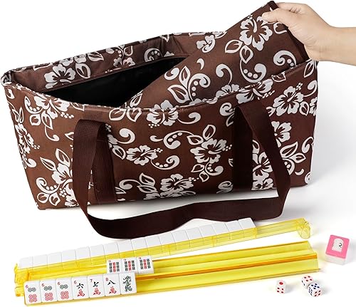 Miniatura 7 de J.C&T American Mahjong - Juego de 166 azulejos de alta calidad con 4 bastidores todo en uno, 100 fichas, 1 indicador de viento, manual en inglés