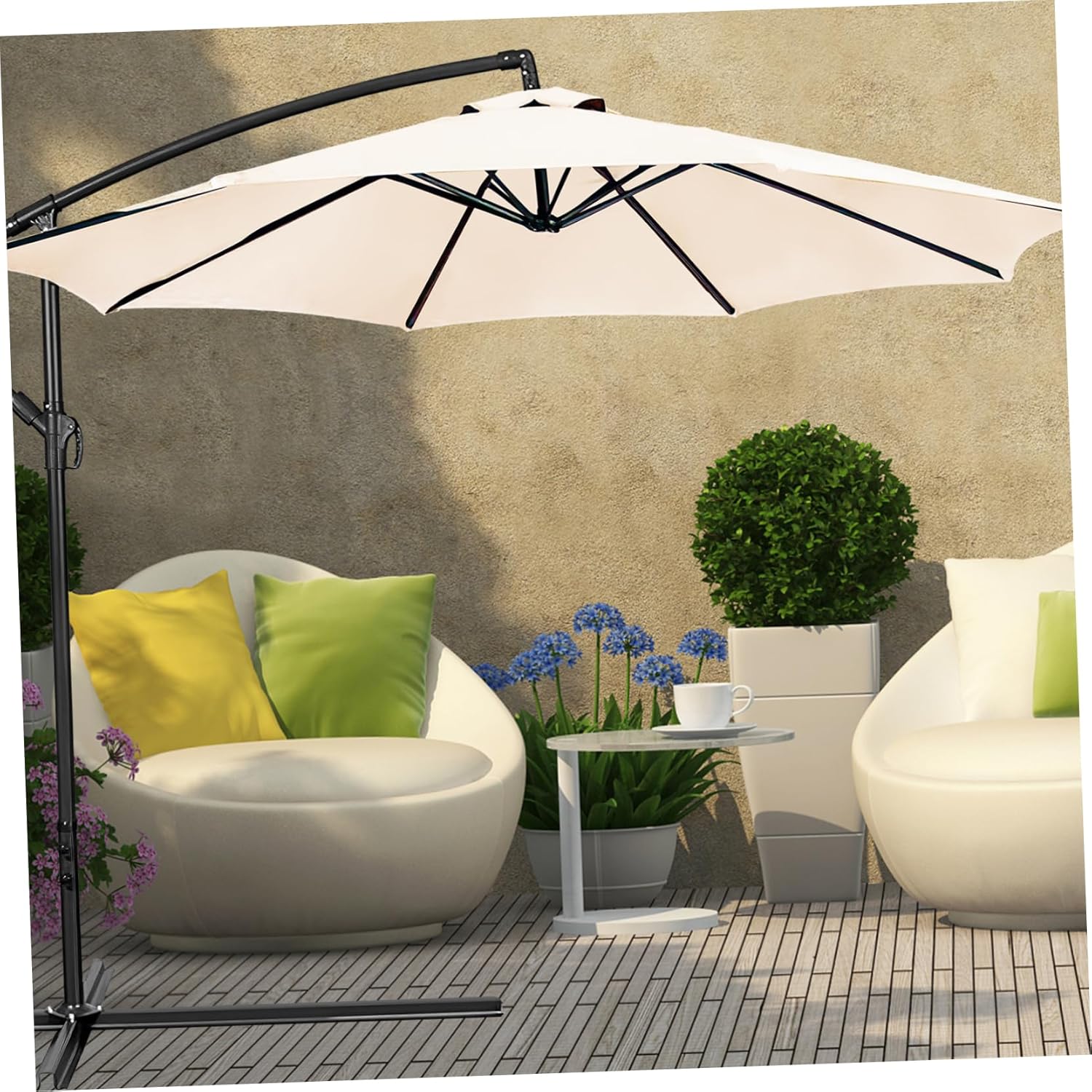 Toyvian Patio Umbrella Canopy Replacement and Uv Protective Canopy for Outdoor Umbrella Cloth for Daily Use Garden Deck Pool and Beach