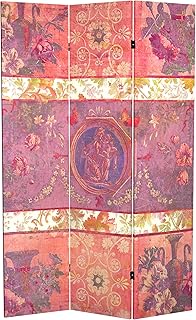 6 ft. Tall Double Sided Vintage Emblem Canvas Room Divider