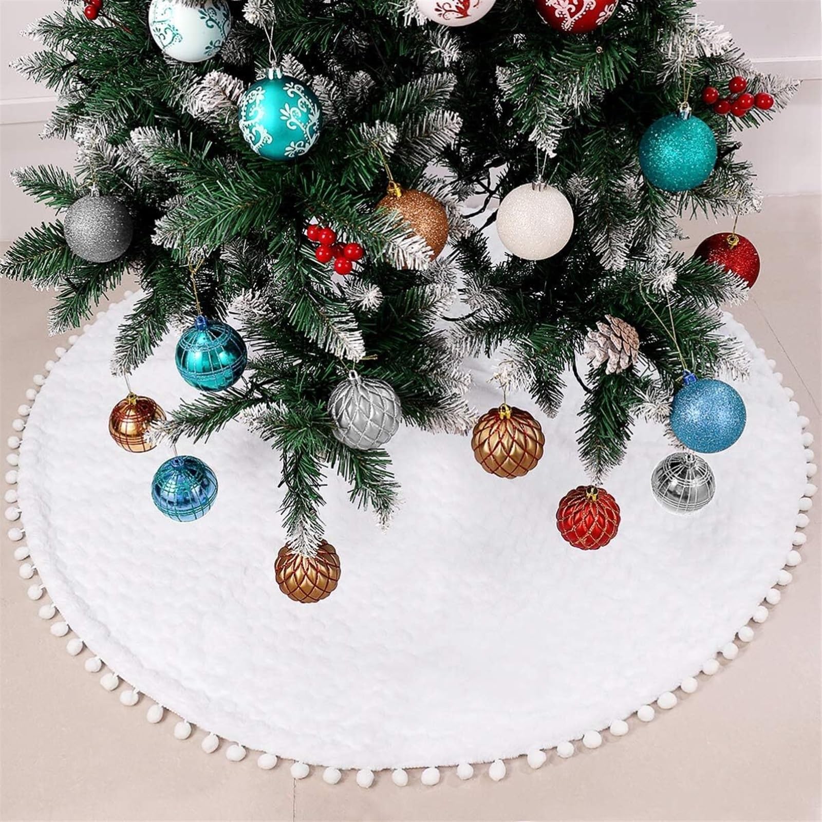 Weihnachtsbaum Rock, Baumrock, Weihnachtsbaumrock, Weihnachtsbaumschmuck, Festlicher Weihnachtsbaum-Sockelteppich Decke Weihnachtsbaum(90cm)