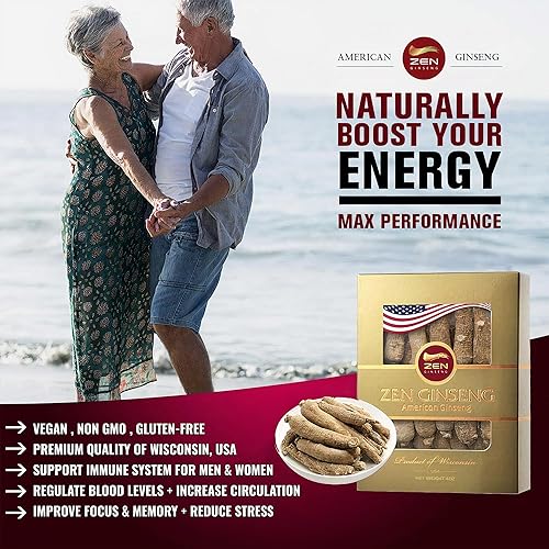 Miniatura 3 de 4 cajas de raíz de ginseng americano, rendimiento y salud mental súper larga de Wisconsin (4 onzas  caja) para hombres y mujeres
