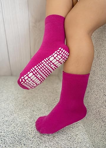 Miniatura 3 de RATIVE Calcetines de algodón antideslizantes antideslizantes con puños para bebés, niños y niñas