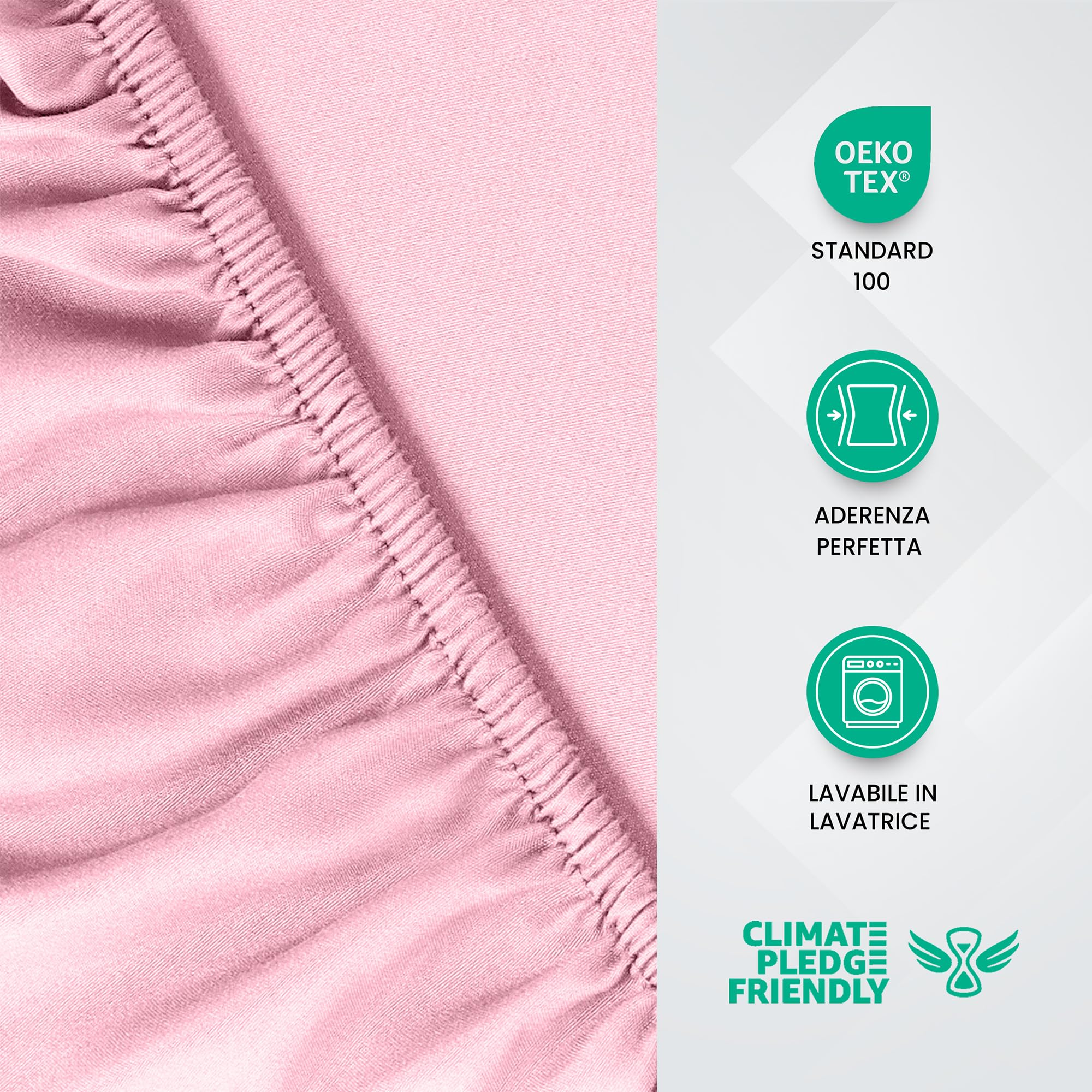 Utopia Bedding Lenzuolo con Angoli Due Piazze Matrimoniale - 180x200cm - Rosa - Microfibra di Poliestere Spazzolato - Lenzuolo Sotto con Angoli Elasticizzato