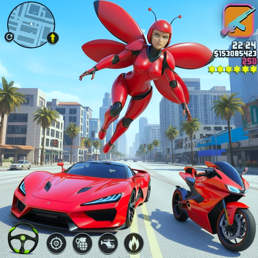 Fliegendes Superhelden-Ladybug-Spiel 3D – Miraculous-Style Noir Abenteuer & Bike-, Auto- und Roboter-Transformation Rettung 2026