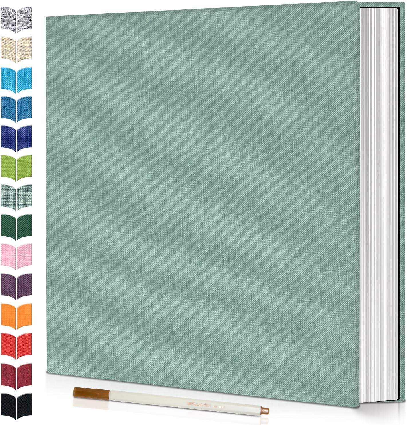 Photo Album Self Adhesive Scrapbook,60 Pages Large Photo Book for 4x6,5x7,8x10 Pictures,DIY Album for Baby Wedding Family Travel Birthday,with Metallic Pen and Scraper