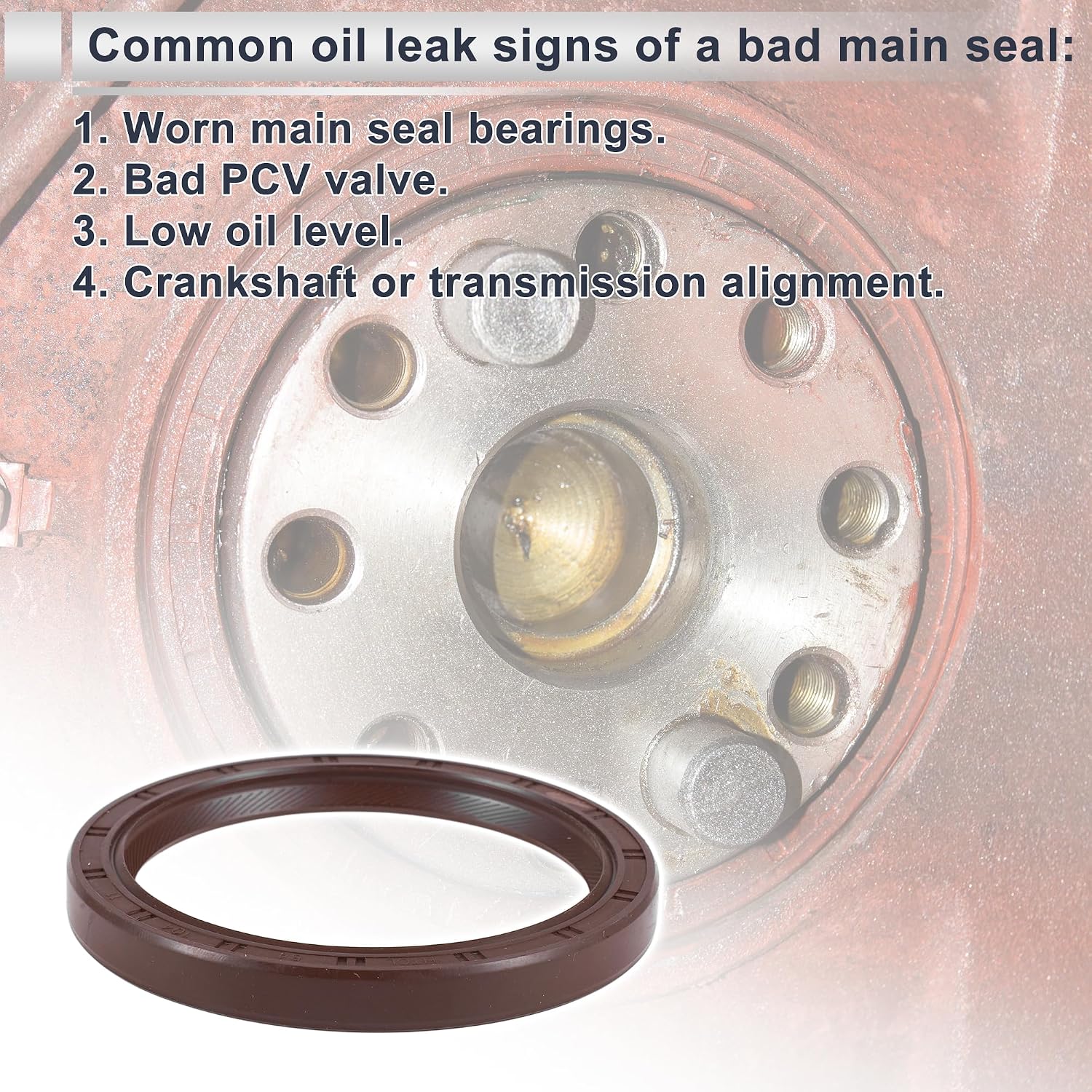 Rear Crankshaft Oil Seal for Nissan Almera 1995-2003 No.12279D0100 NBR Rubber Engine Main Seal 1 Pc