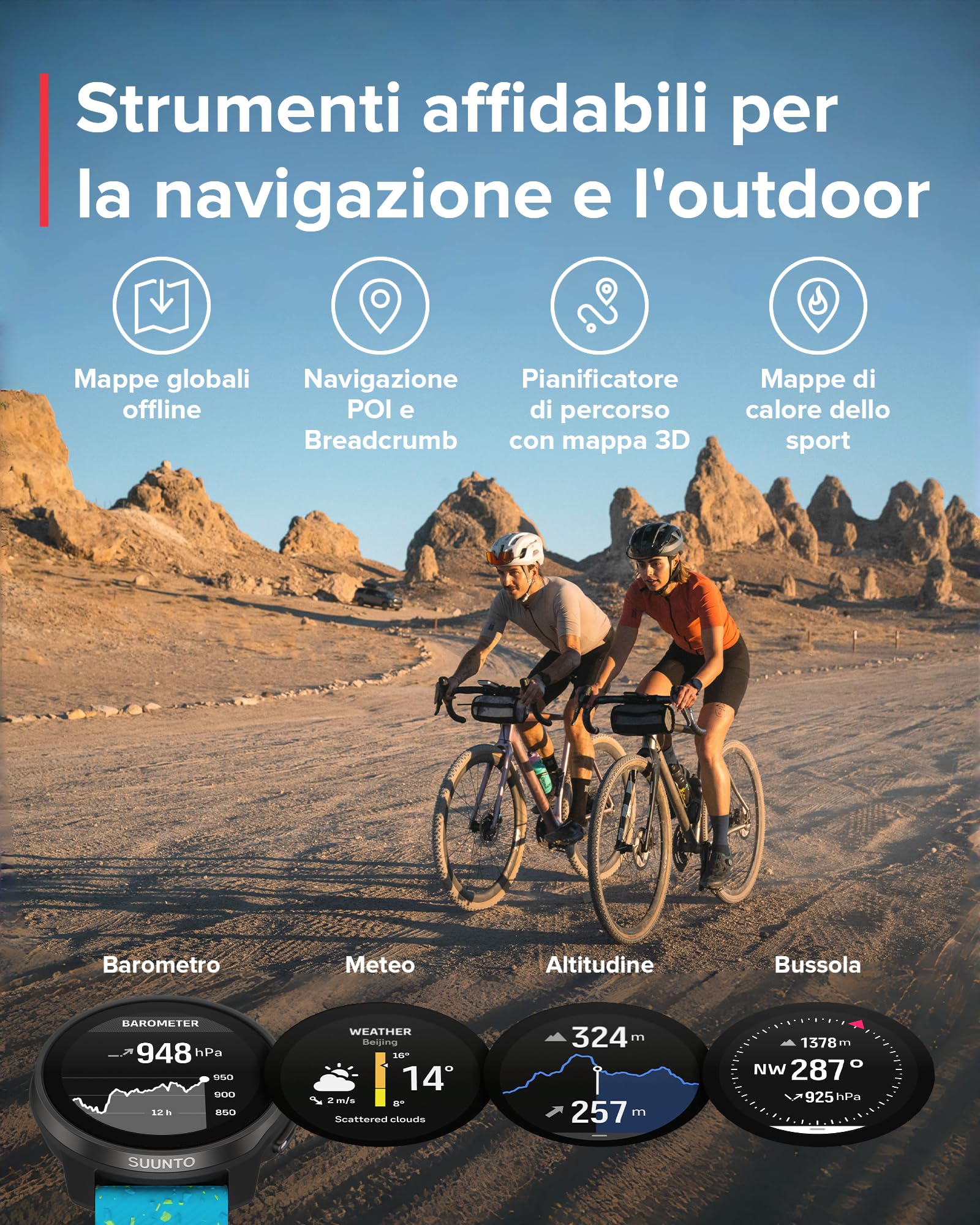 SUUNTO Race S Orologio Sportivo Donne Uomo, GPS Running Activity Tracker, Bi-Band GNSS, Offline Map, AMOLED Touch Schermo, Smartwatch Cardiofrequenzimetro Altimetro, 95+ Sports, Autonomia 13 Giorni