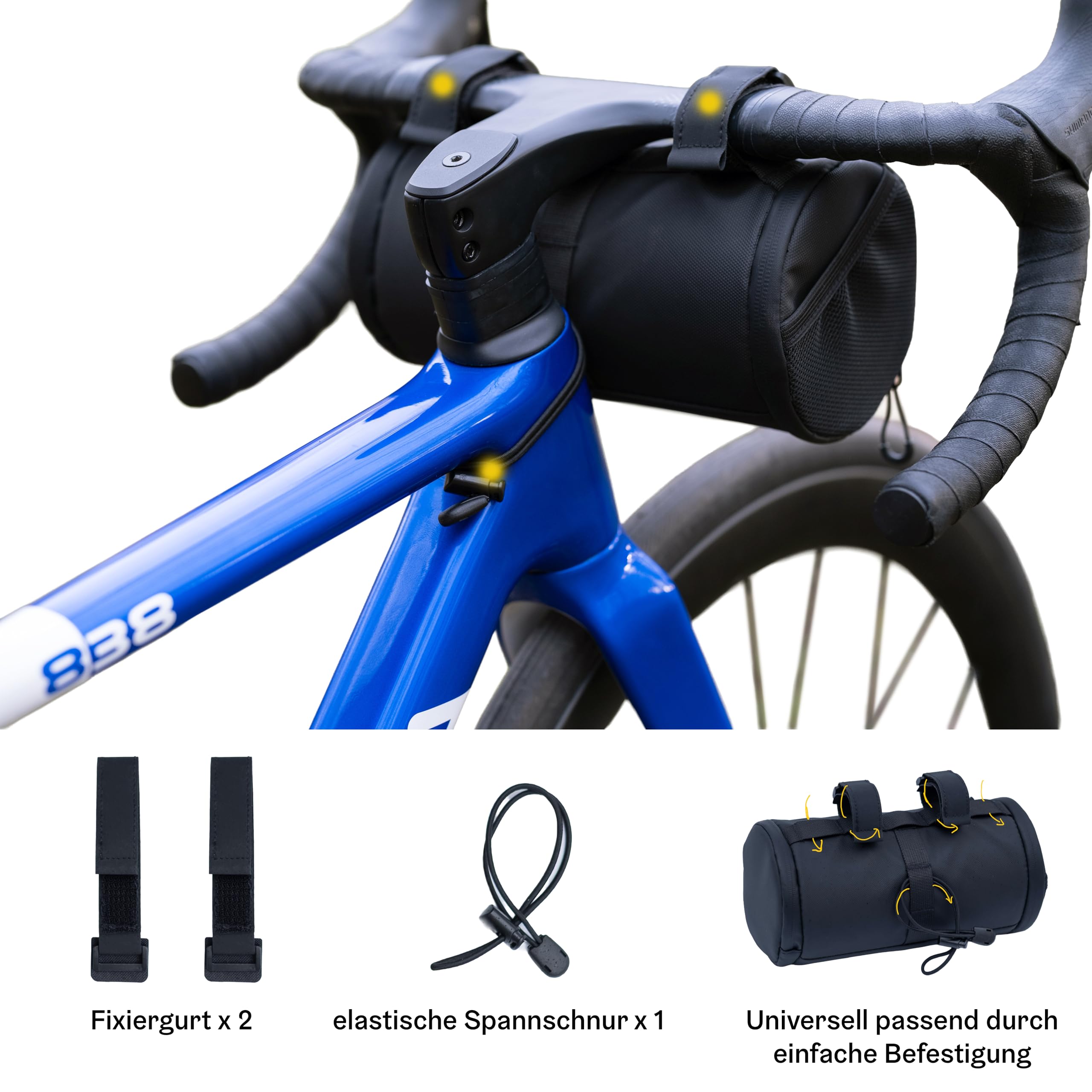 Weekend Trip Bundle - Bikepacking Taschen Set 4,3 L – Fahrrad Lenkertasche, Oberrohrtasche und Satteltasche – leicht, wasserabweisend, ideal für Gravelbike, Rennrad und Touren