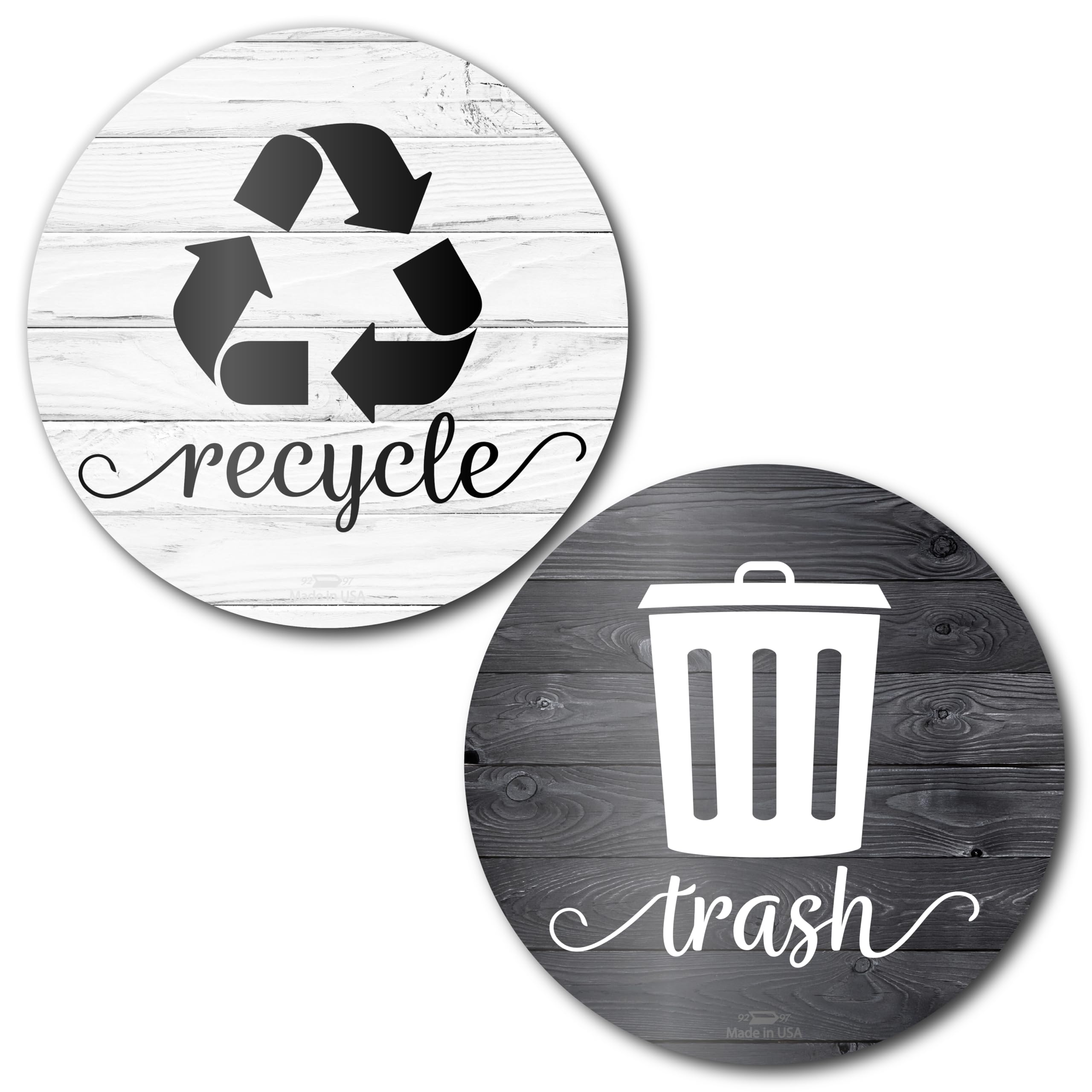 Brothers Bench Trash Recycling Stickers, Recycling Stickers for Trash Can Laminated Trash Can Stickers, Recycling Bin Combination Signs, Recycling and Trash Logo Symbols, Rustic-image-24
