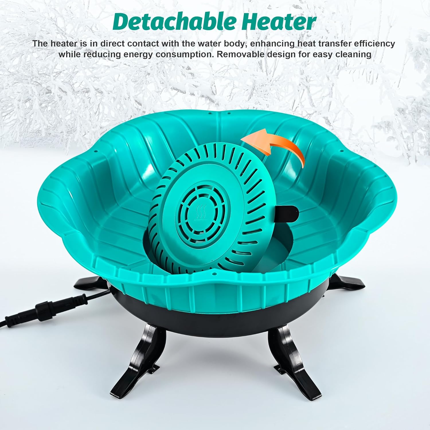 Heated Bird Water Feeder 100w All Seasons Available Bird Water Dispenser Waterer Automatic for Winter Garden Yard Patio Lawn