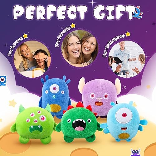 Miniatura 7 de Aoriher 15 juguetes de peluche de Halloween a granel, mini animales de peluche de Halloween de 3.2 pulgadas, llavero de peluche de diablo pequeño