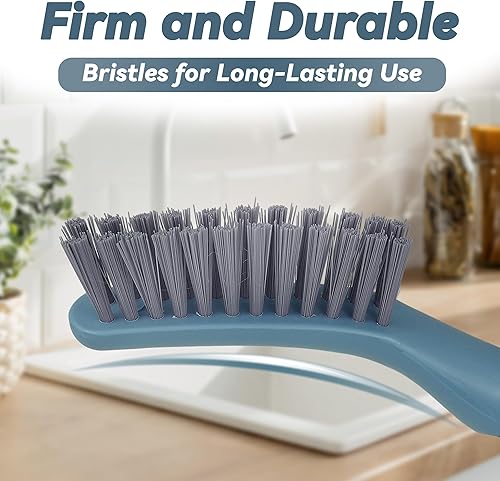Miniatura 3 de PHYEX Paquete de 2 cepillos pequeños para limpieza, cepillos de cerdas rígidas para cocina, baño y suelos de azulejos, ideales para huecos, grietas