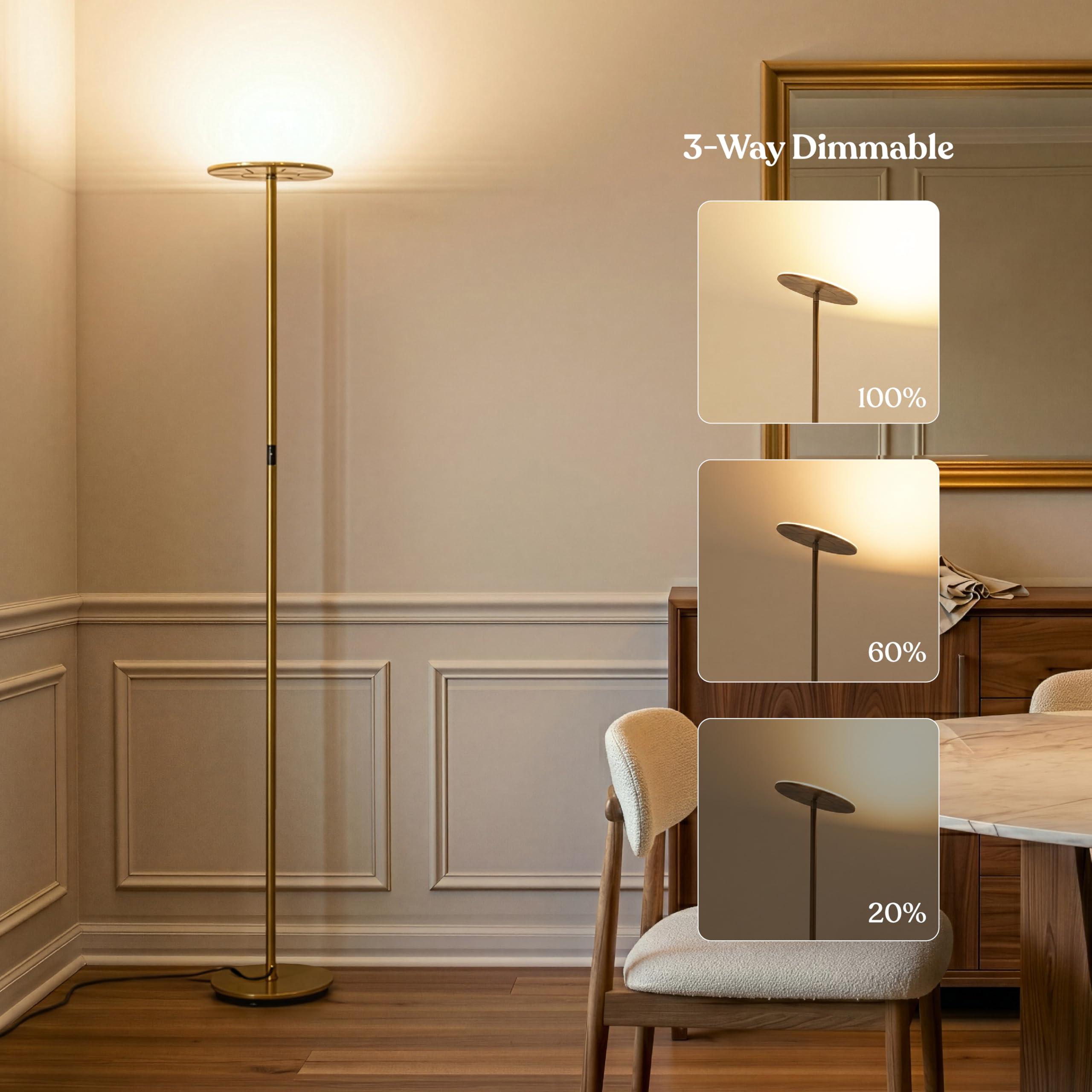 Amazon.co.jp: Brightech Sky LEDフロアランプ、Torchiere 超高輝度