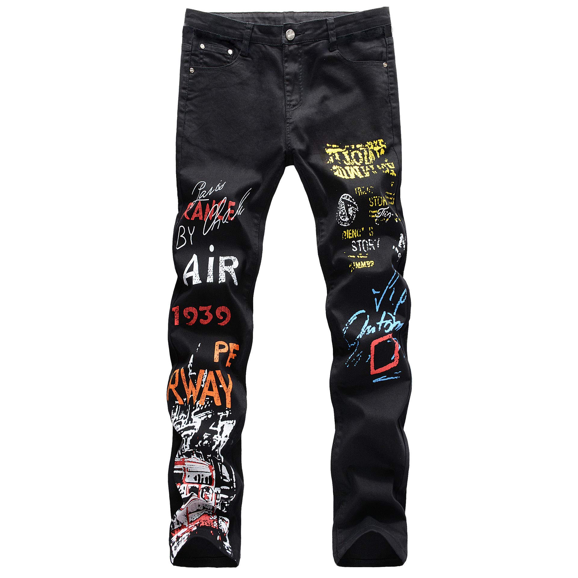 WJWLSKBSlim Fit Men's Jeans, Ripped Stretch Jeans Denim Pants