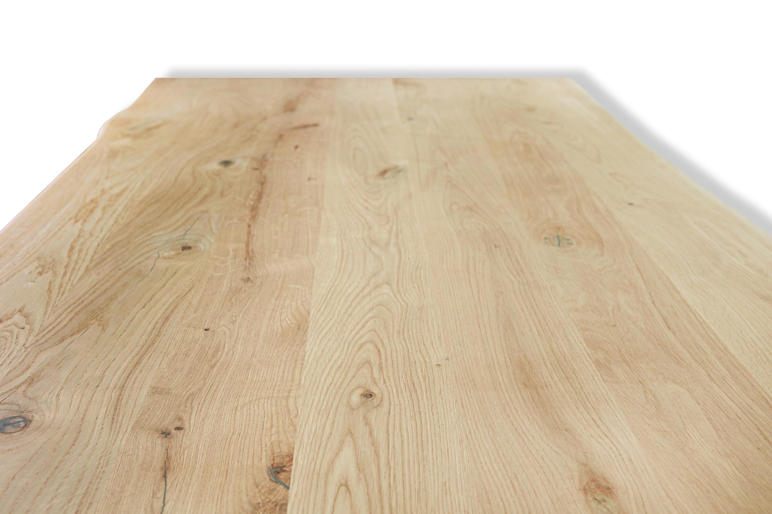 Tischplatte Schreibtischplatte 140 x 80 cm - 100% Massivholz Eiche rustikal - original Baumkante - Naturbelassen