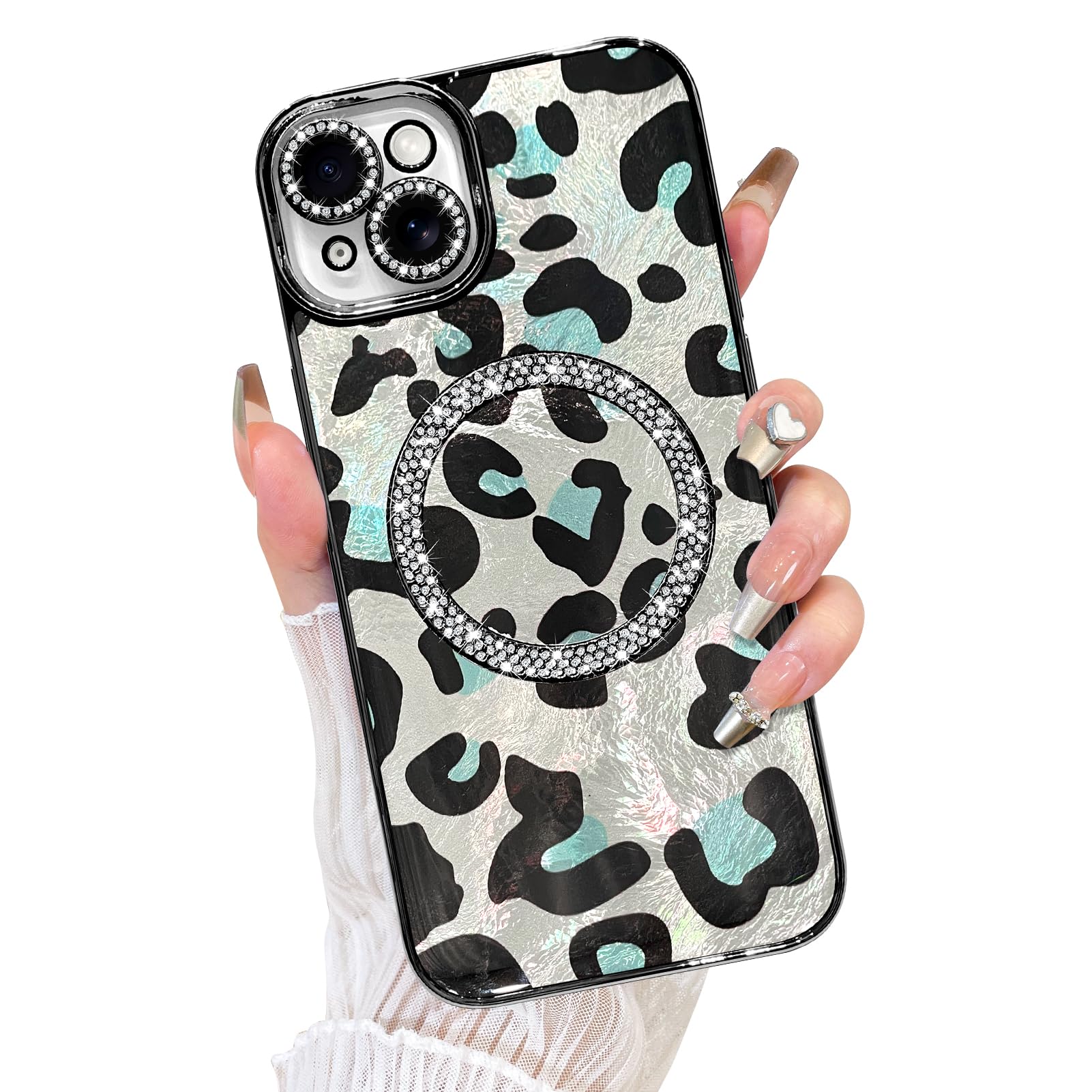 Coque iPhone 15 Plus antichoc léopard protège caméra diamant - 8