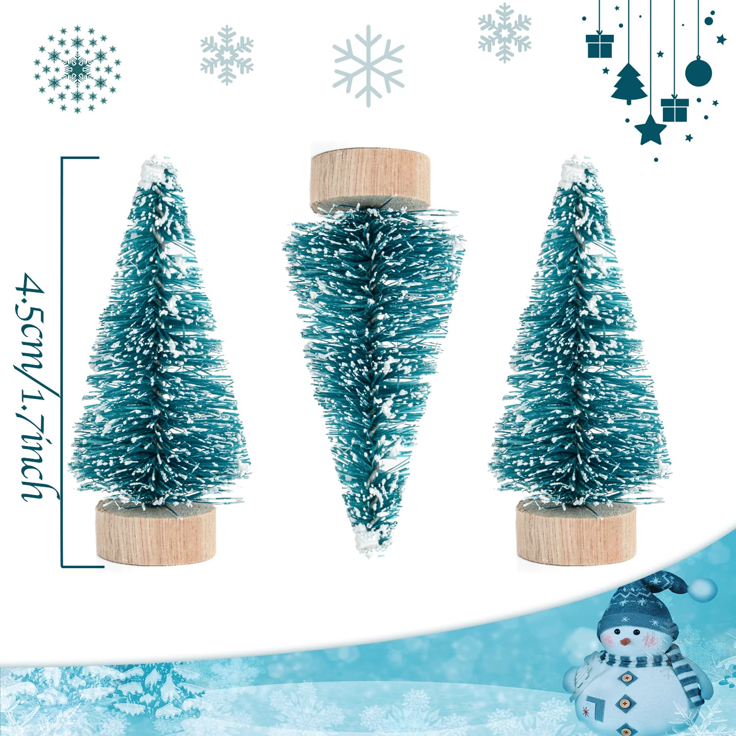 40pcs Mini Albero Di Natale Mini Sisal Snow Frost Alberi Con Base