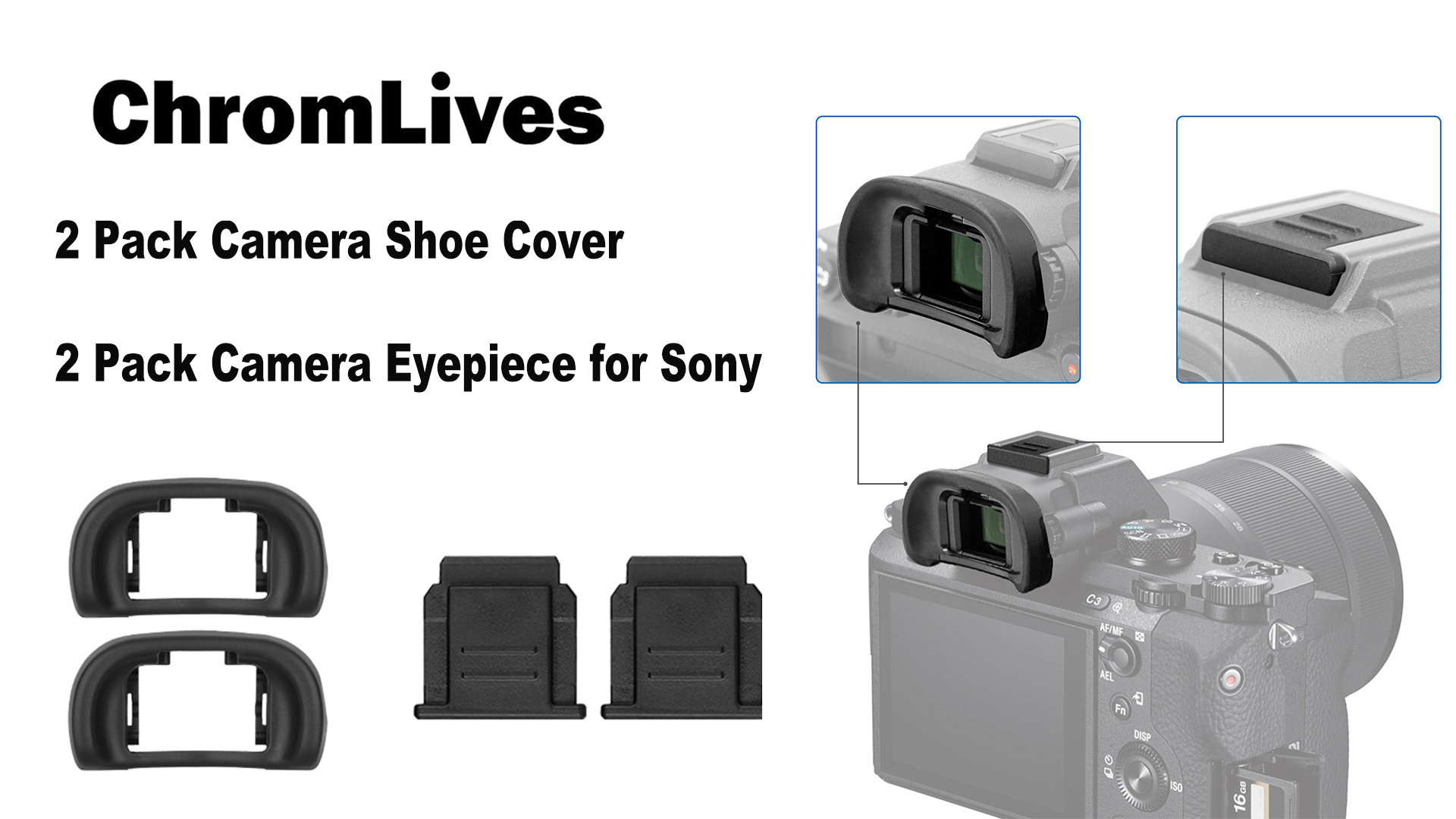 Lot De 2 œilletons De Viseur En Silicone Pour Sony Alpha A7/A7R/A7S/A9 – Compatible FDA-EP18