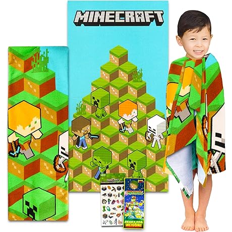 Minecraft Beach Towel Set: Dive into the Pixelated Summer Fun