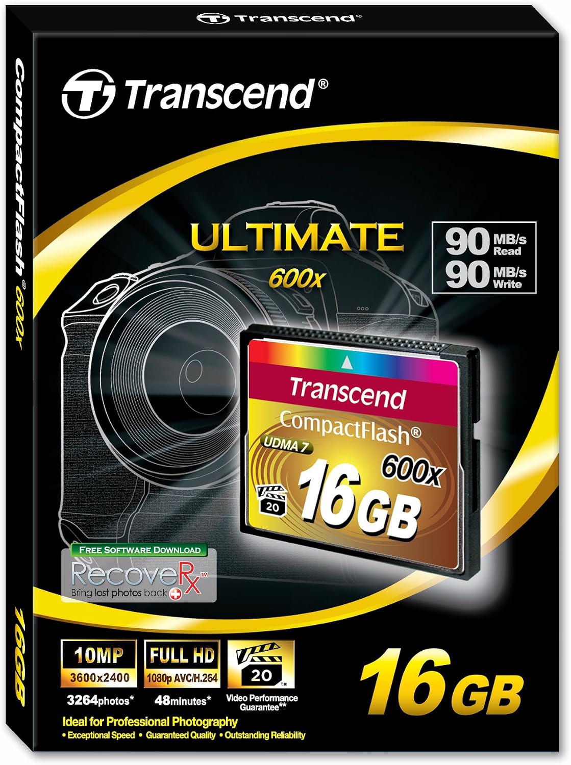 Transcend 16 GB Compact Flash Card 600X TS16GCF600