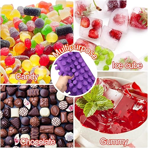 Miniatura 7 de Vodolo Moldes cuadrados de silicona de caramelo de caramelo, 4 piezas de 16 cavidades de molde de trufas de chocolate para bombas de grasa,