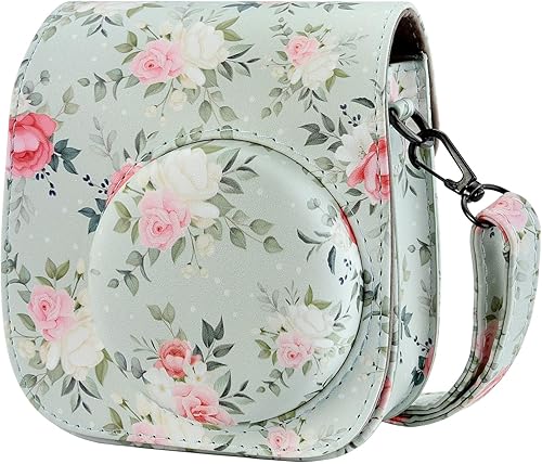 Miniatura 1 de Yoption Funda para cámara instantánea compatible con Instax Mini 1211988+, bolsa de piel sintética para cámara con bolsillo y correa de hombro