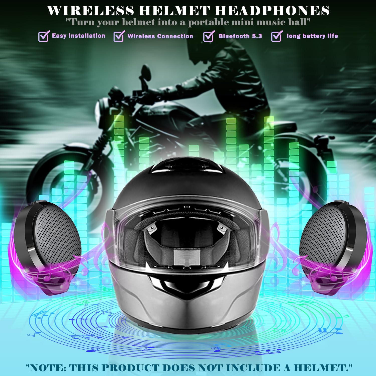 Interfono Moto Bluetooth Casco Telecomando Wireless Senza Rumore Vento Lunga Durata Batteria Motociclismo Sci Ciclismo