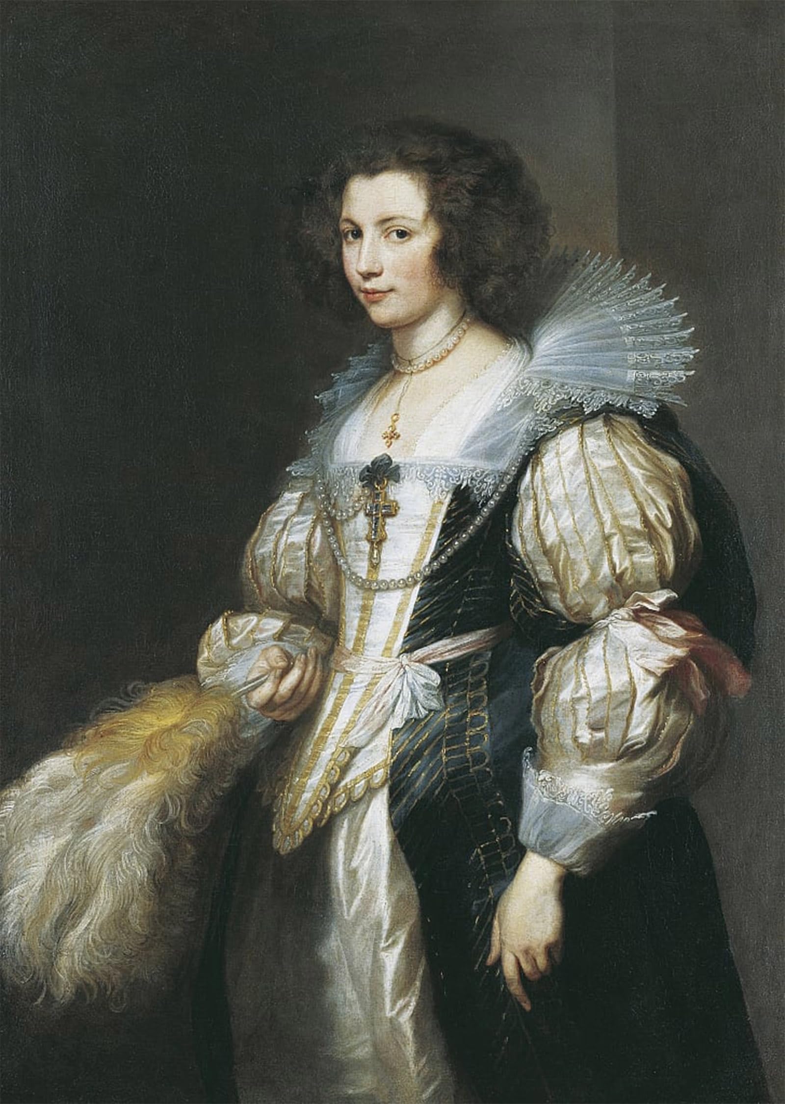 POSTERIIk Vintage Art Print Images Pictures Print Portrait of Maria De Tassis by Van Dyck Modern Colour Posters for Office Home Decor 60x90cm
