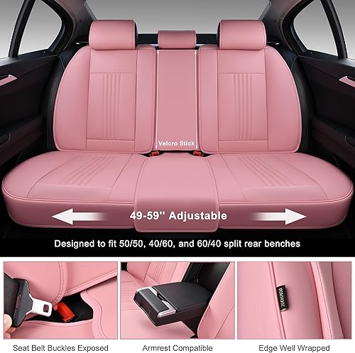 Miniatura 4 de BWTJF Juego completo de fundas de asiento de automóvil, fundas de asiento delantero y trasero para automóviles, protectores de asiento de automóvil