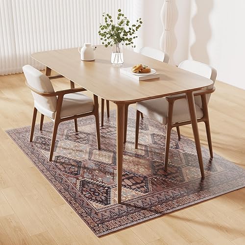 Miniatura 8 de Tapete de plástico transparente para debajo de la mesa de comedor, 4 pies, redondo, antideslizante, impermeable, alfombra de vinilo para el hogar