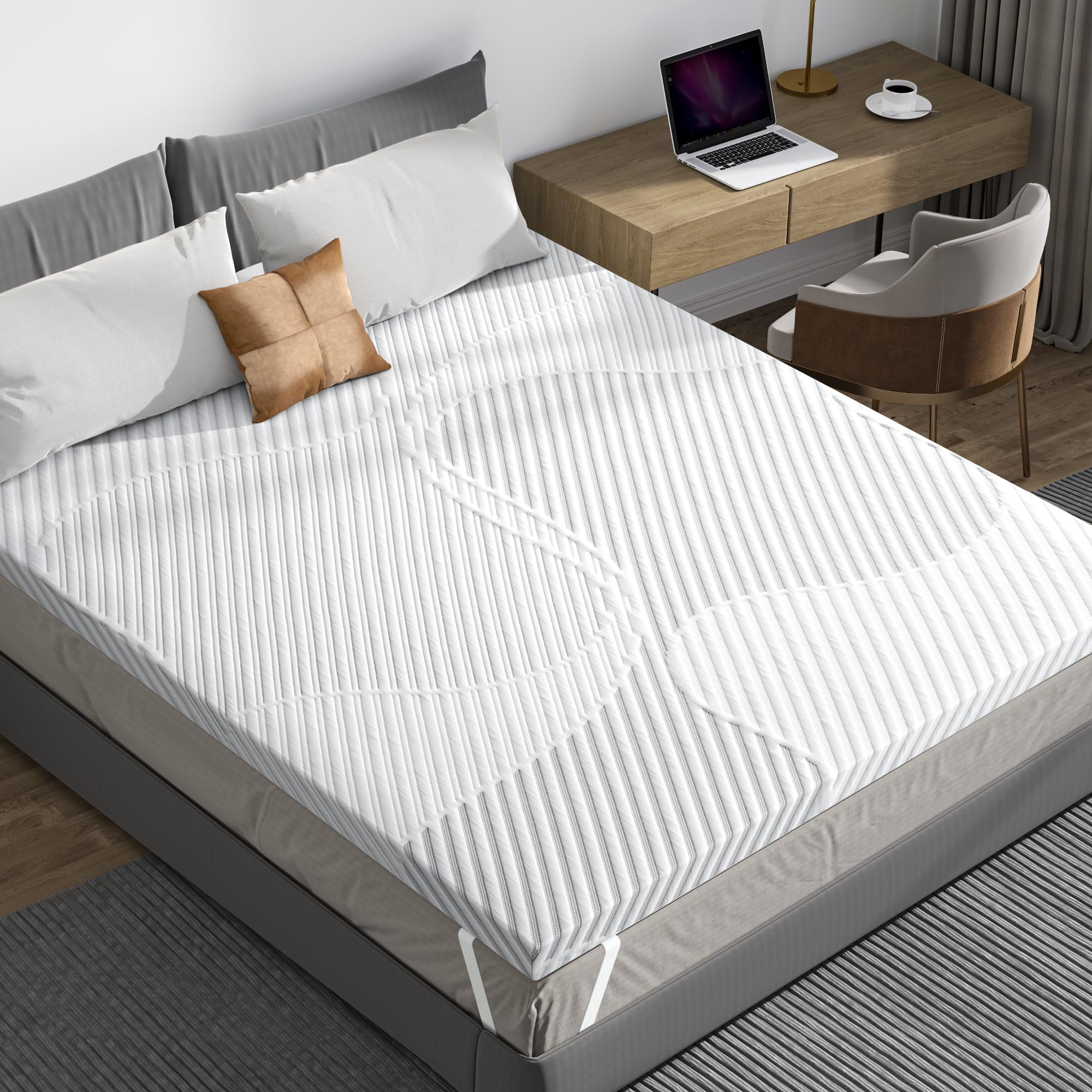 BedStory Topper 180x200cm, 7cm H2/H3 Gel Matratzentopper | atmungsaktiv, Bezug abnehmbar und waschbar, Öko-Tex zertifiziert, mittelhart, für Boxspringbett