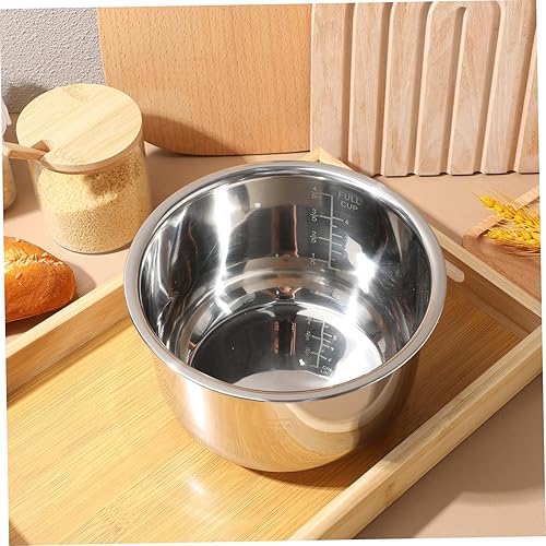 Miniatura 9 de Kichvoe Olla de arrocera interior antiadherente para arrocera, revestimiento interior de acero inoxidable, recipiente universal para cocinar arroz,