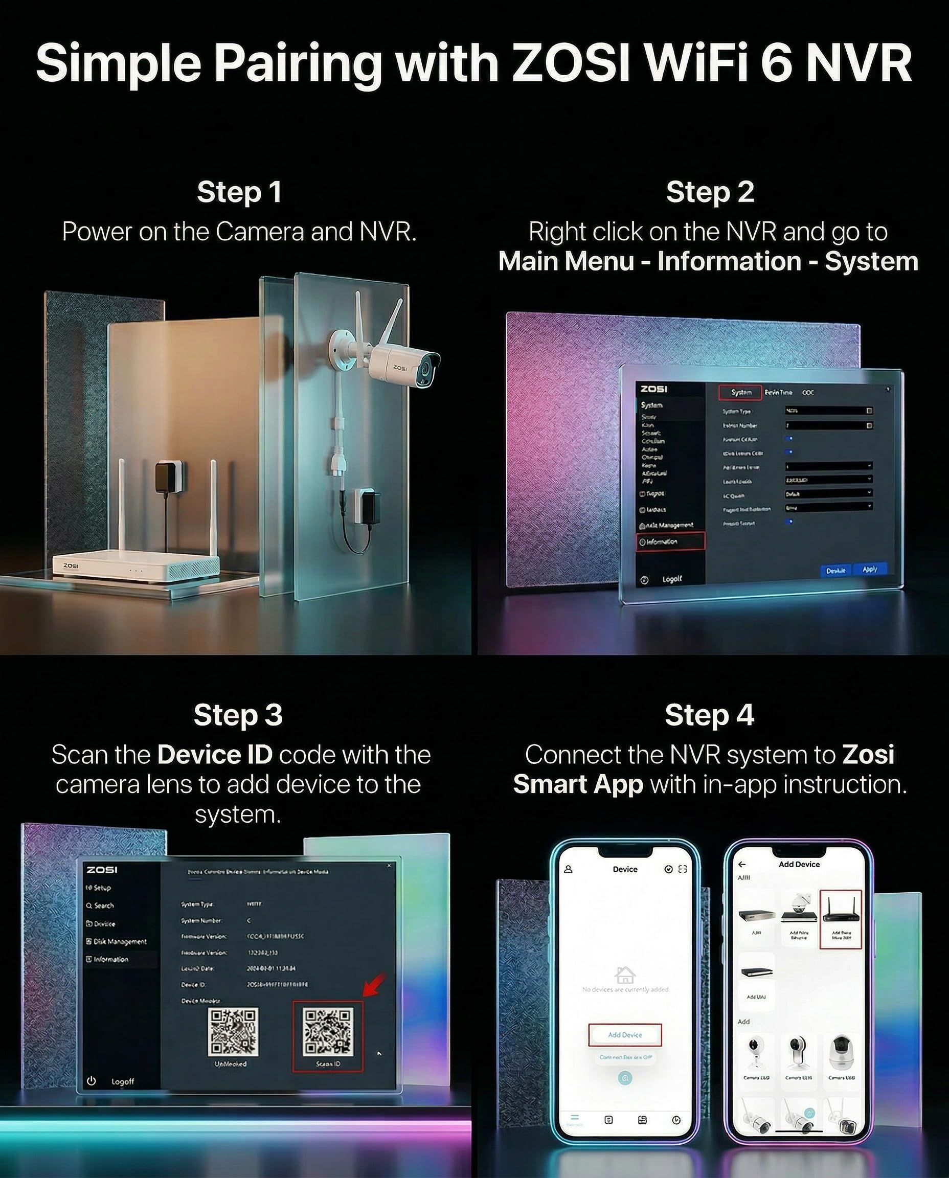 ZOSI 4K Cámara de Vigilancia Exterior WiFi-6, Cámara Adicional para ZOSI 8MP CCTV Kit de Videovigilancia WiFi-6, Imagen Color Día y Noche, Audio Bidireccional