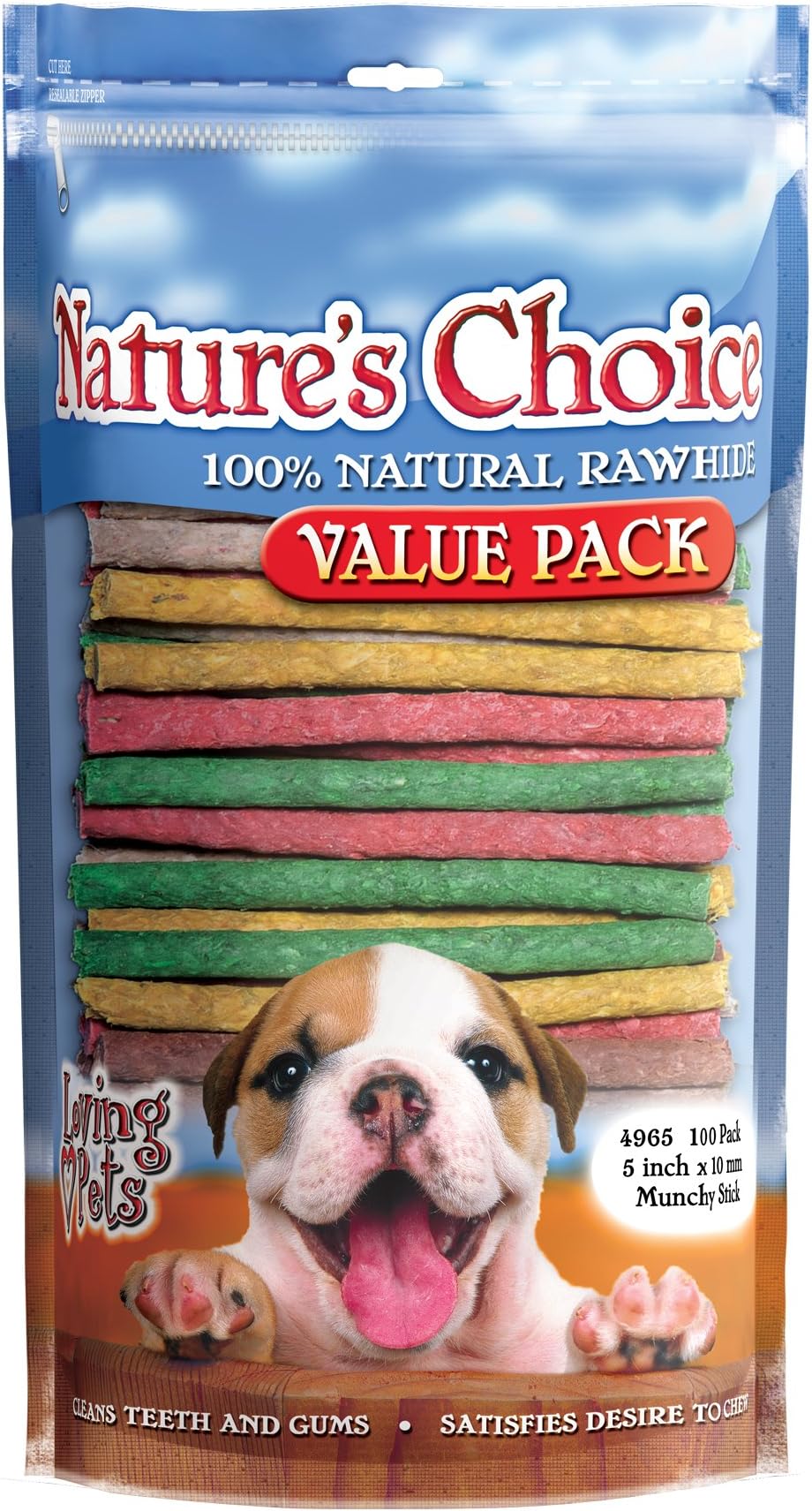 Rawhide Munchy Sticks Beef, 5" 100 Pack Item 895(31.67oz