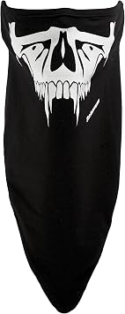 Schampa Sabertooth Skull Stretch Facemask Black, One Size