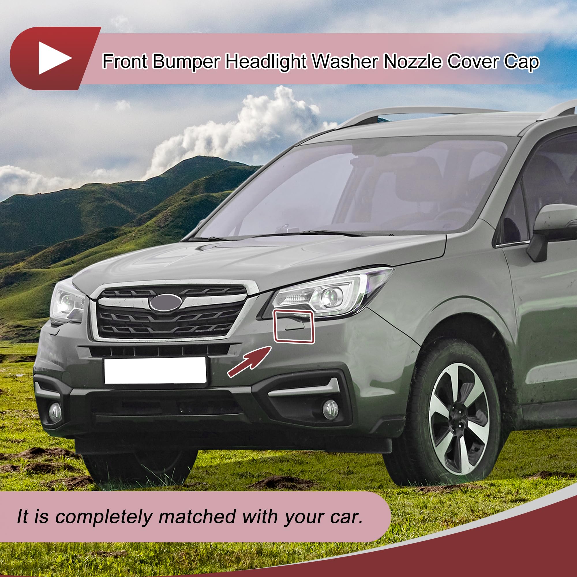 HEROFFIX Front Left Bumper Headlight Washer Nozzle Cover Cap No.86636SG040 Bumper Trim Nozzle Cover for Subaru Forester 2013-2015 Blue Plastic 1 Pc