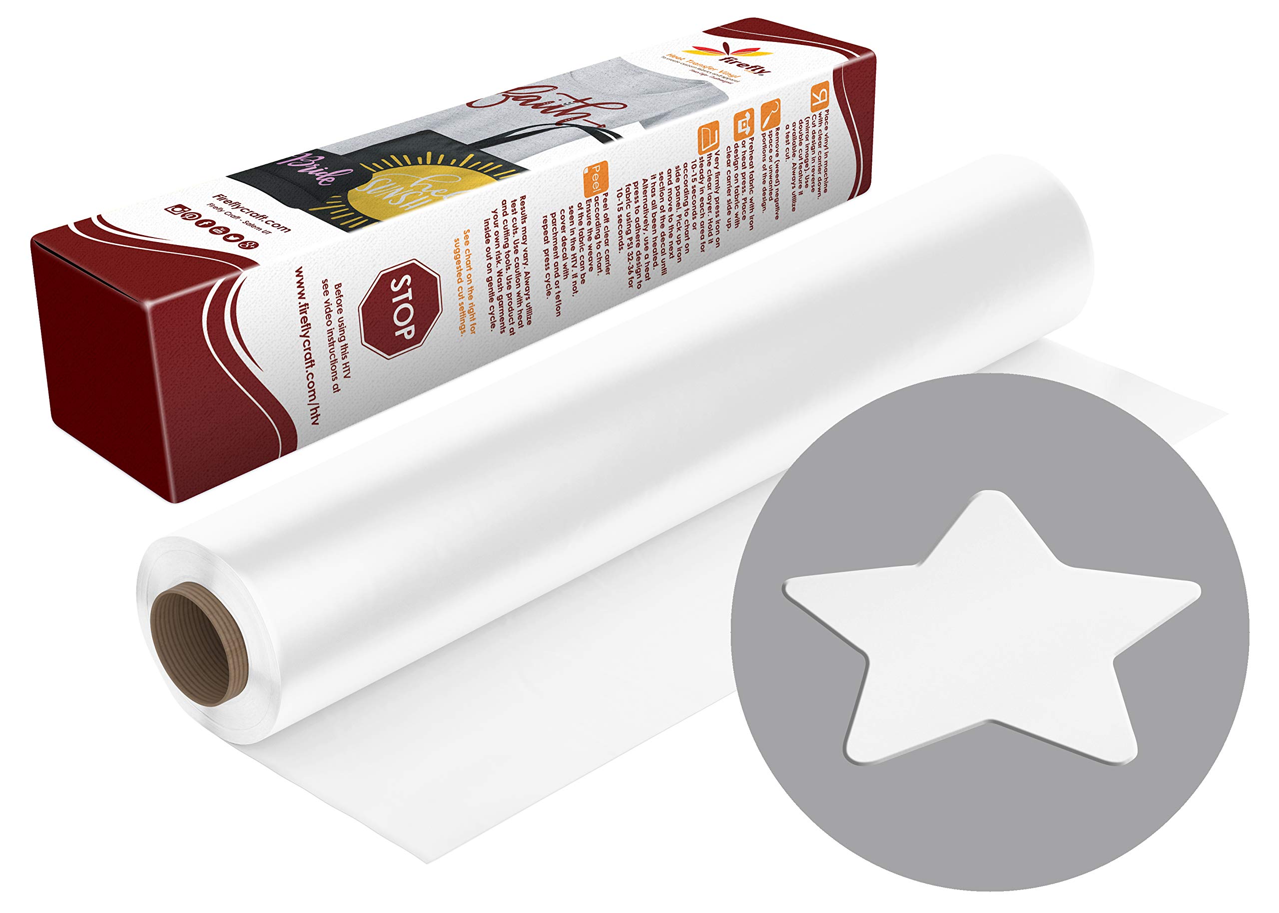 Firefly Craft 3D White Heat Transfer Vinyl Sheet Thick White HTV